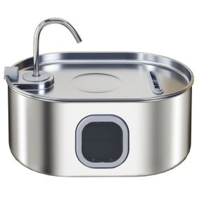 246 oz./7L Stainless Steel Water Fountain with Filters, Ultra-Quiet Pump, for Dogs & Multi-Pet Homes (Option: Silver-350x260x170 mm)