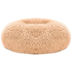 Large Cozy Nest Dog Bed (Color: Brown, size: L)